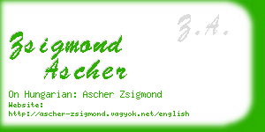 zsigmond ascher business card